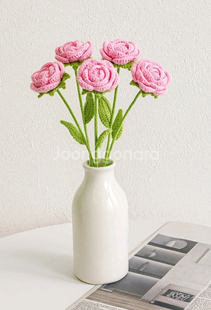 핸드메이드 뜨개 .마음을담은 장미꽃--0