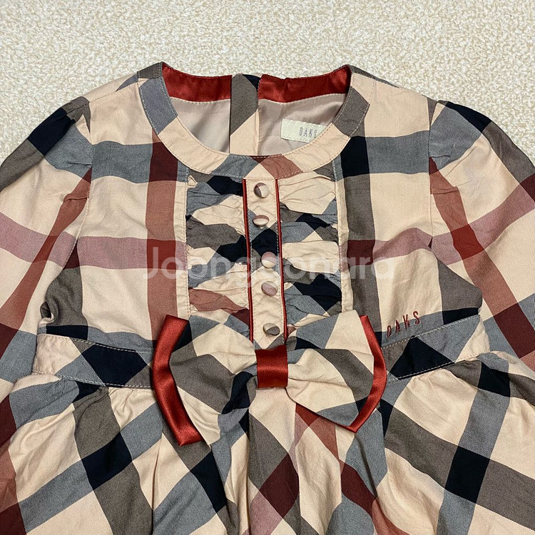 (정품)닥스 키즈 하운드체크 드레스 원피스 130 9Y--1