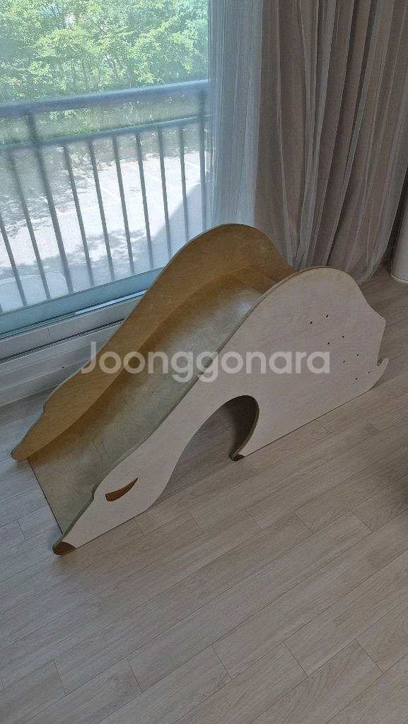 자작나무 원목 북극곰 미끄럼틀--0