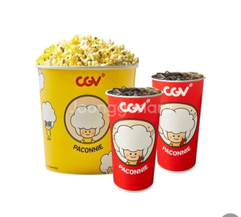 칼답 cgv팝콘 콤보 (팝콘 라지+탄산음료2) 생일쿠폰--0