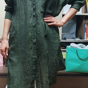 PRENDANG쁘렝땅 미착용 린넨 롱 셔츠 55