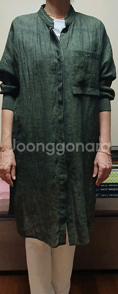 PRENDANG쁘렝땅 미착용 린넨 롱 셔츠 55--2