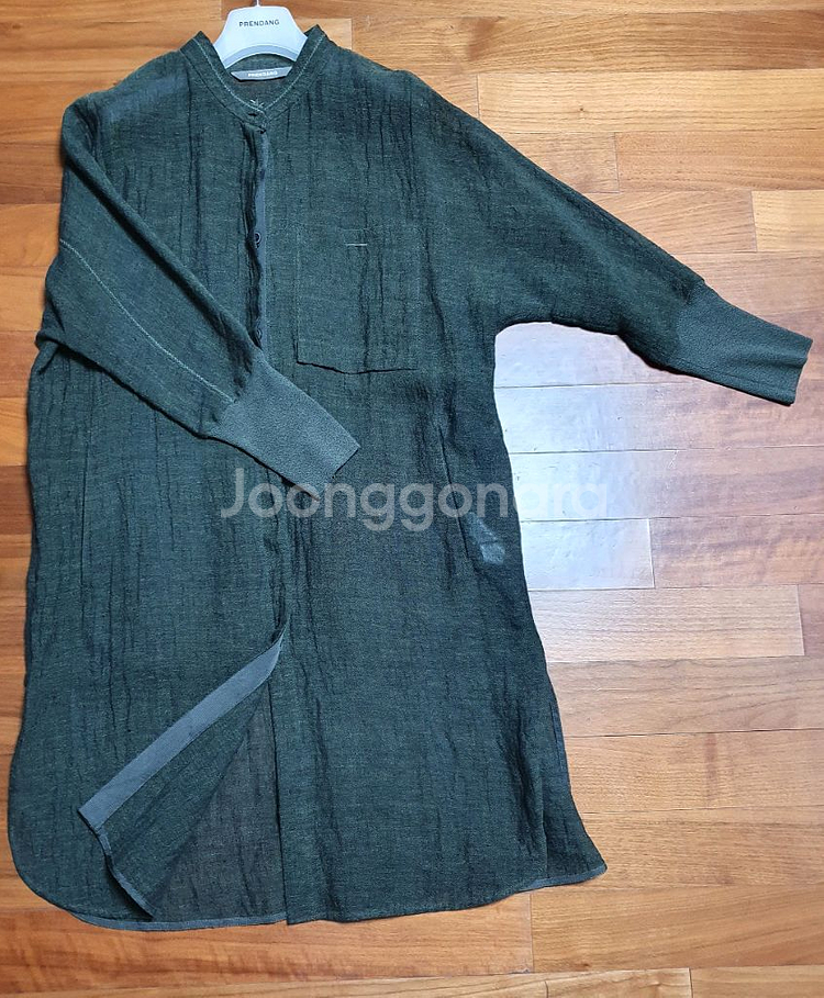 PRENDANG쁘렝땅 미착용 린넨 롱 셔츠 55--4