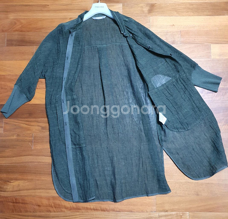 PRENDANG쁘렝땅 미착용 린넨 롱 셔츠 55--5
