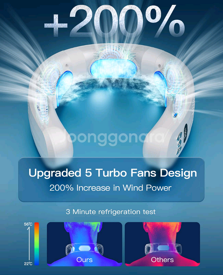 넥밴드 선풍기, 에어컨 & 히터 목걸이 선풍기 냉풍기--4