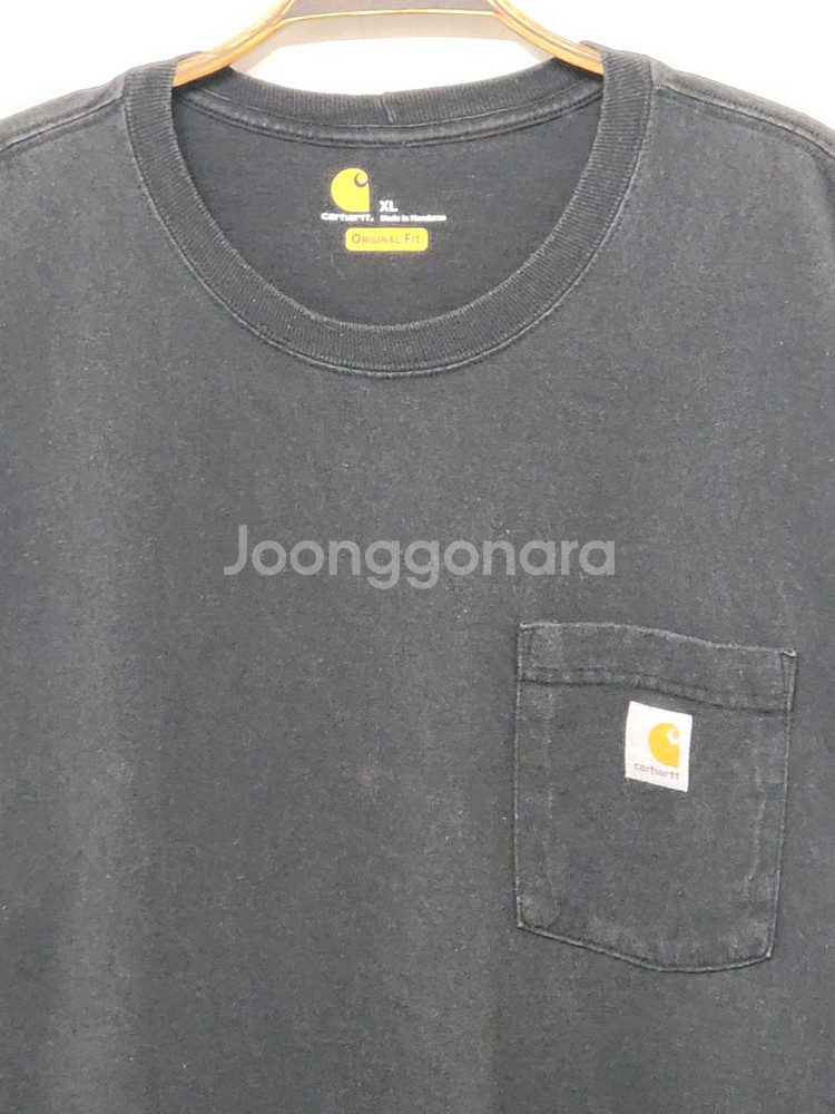 칼하트 포켓 반팔티 블랙 빅사이즈 면티셔츠--1