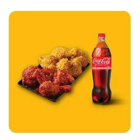 BBQ치킨 황올반 + BBQ양념반 + 콜라 1.25L