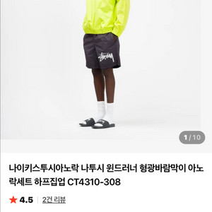 나이키x스투시 형광바람막이 아노락
