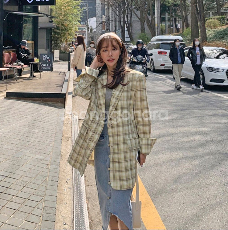 데얼쉬이즈 체크자켓--0