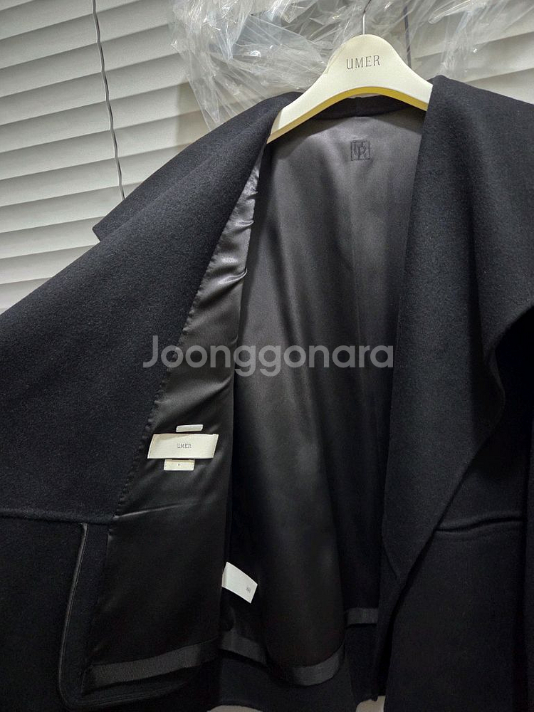 2025 유메르 코트 뉴 잔느 캐시미어 하이넥 블랙--7