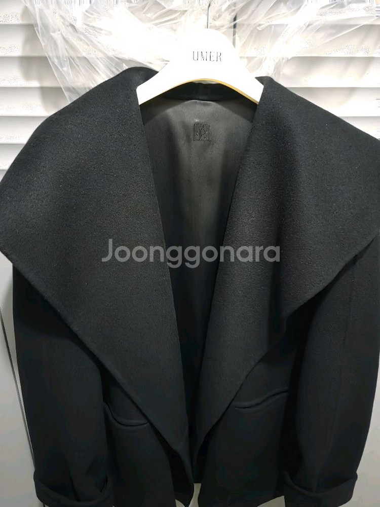 2025 유메르 코트 뉴 잔느 캐시미어 하이넥 블랙--10