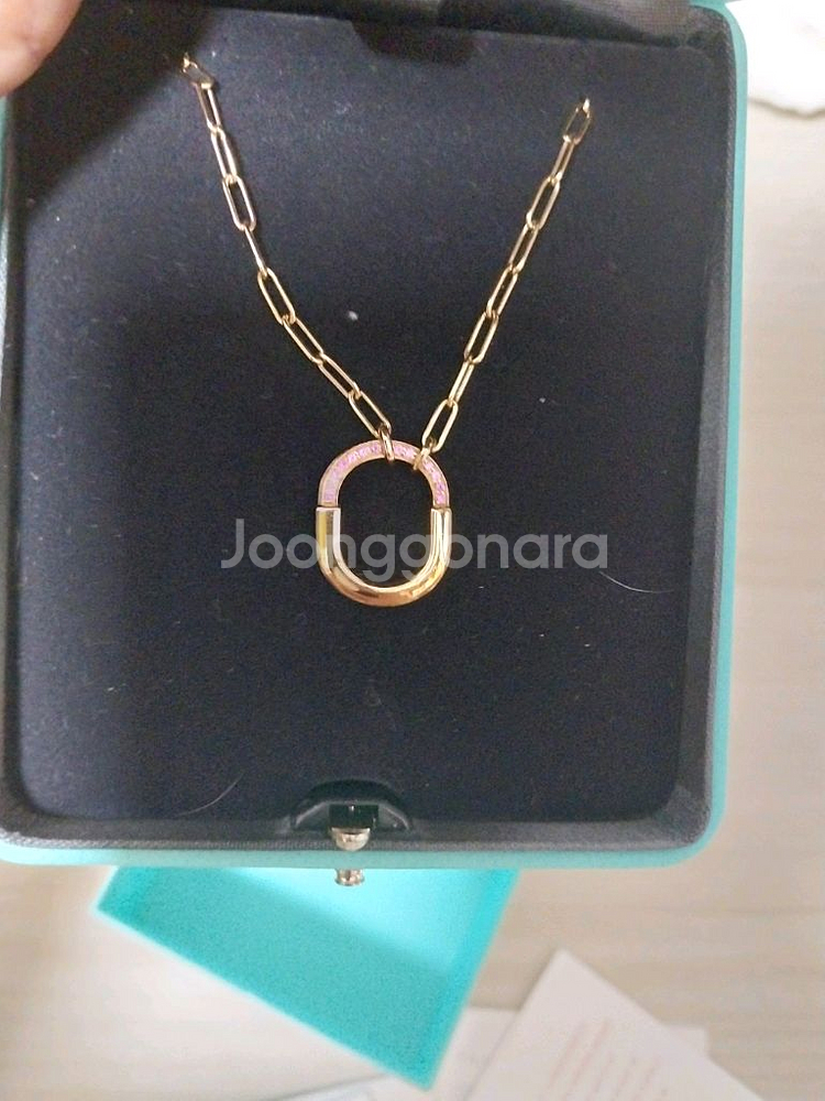 정품 티파니 락 목걸이 로즈 핑크 18k 핑크사파이어--1