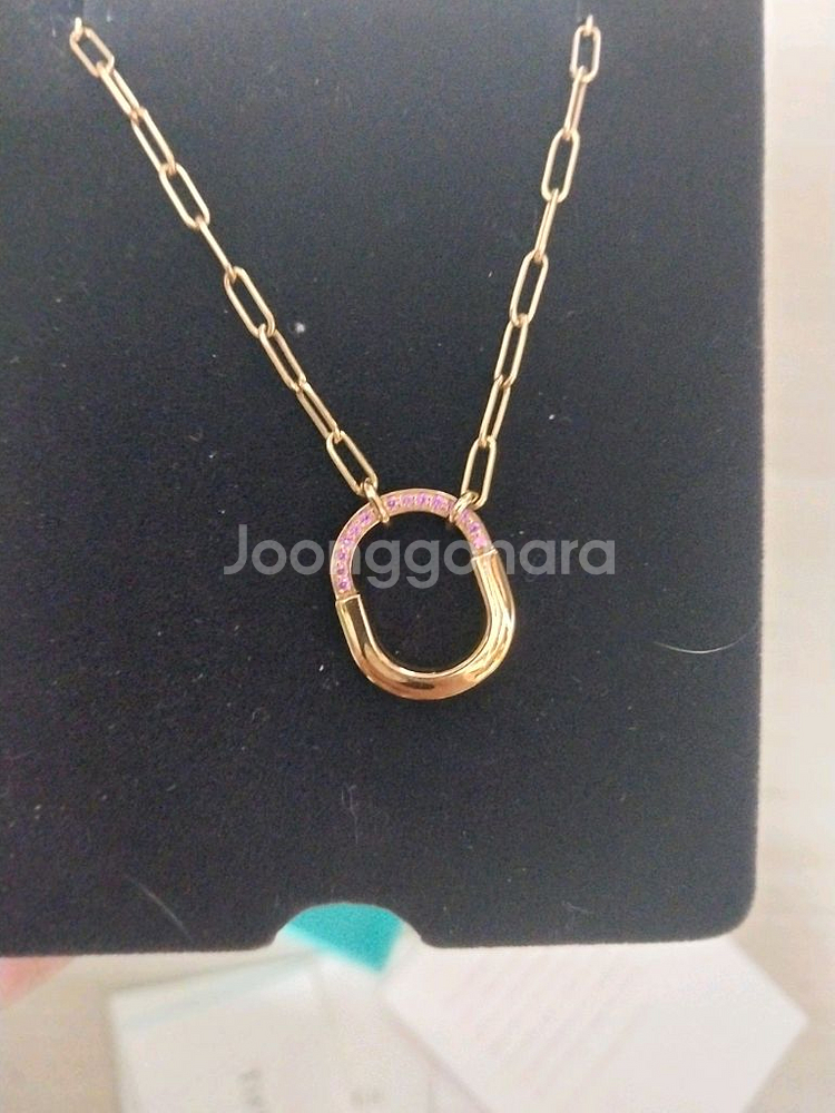 정품 티파니 락 목걸이 로즈 핑크 18k 핑크사파이어--5