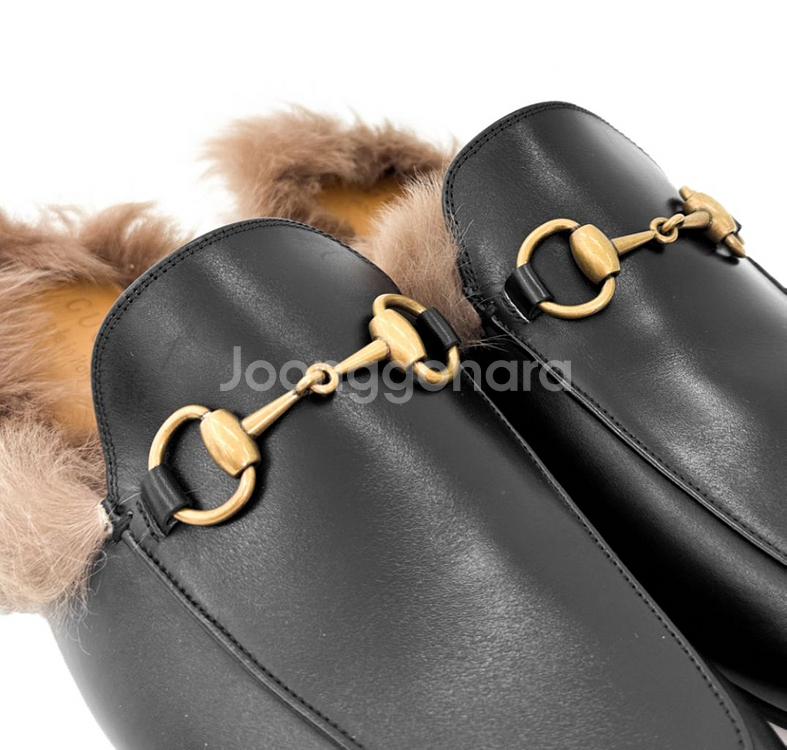 [9] 구찌 2015 프린스타운 홀스빗 퍼 뮬 슬리퍼--5