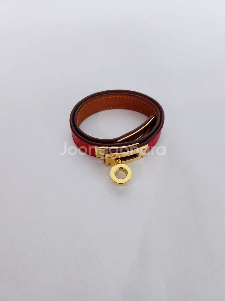 에르메스 버건디 금장 버클 켈리 팔찌 XS--1