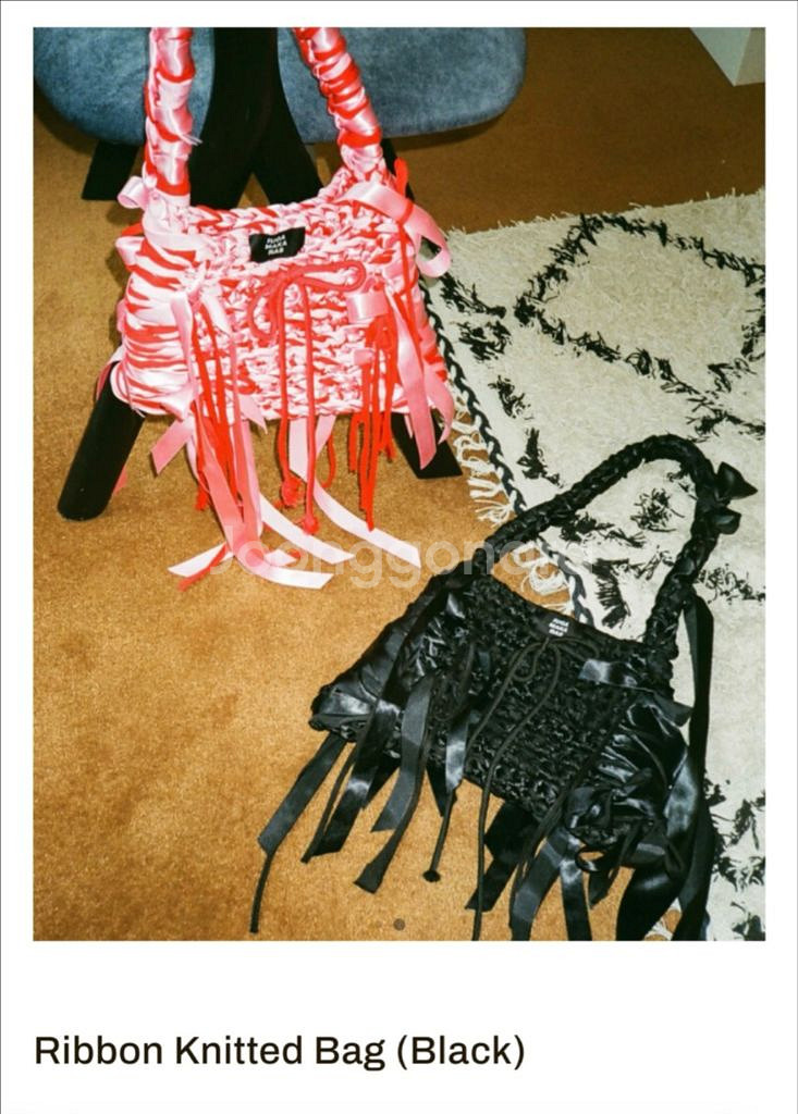 이우가마카라스 리본 니트 백--6