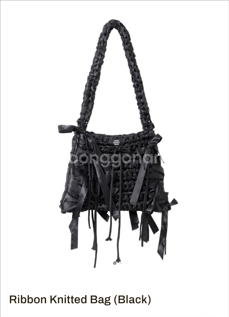 이우가마카라스 리본 니트 백--3