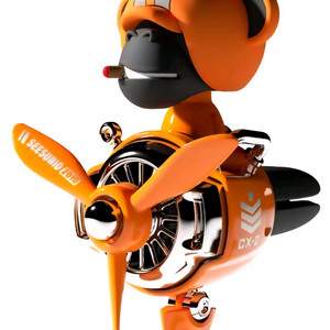 오렌지헬맷시가피는고릴라조종사 프로펠러 흔들머리 방향제