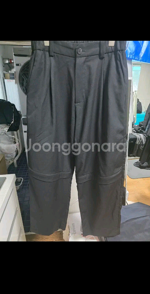 (2)폴리테루 미들지퍼 트라우저 블랙--0
