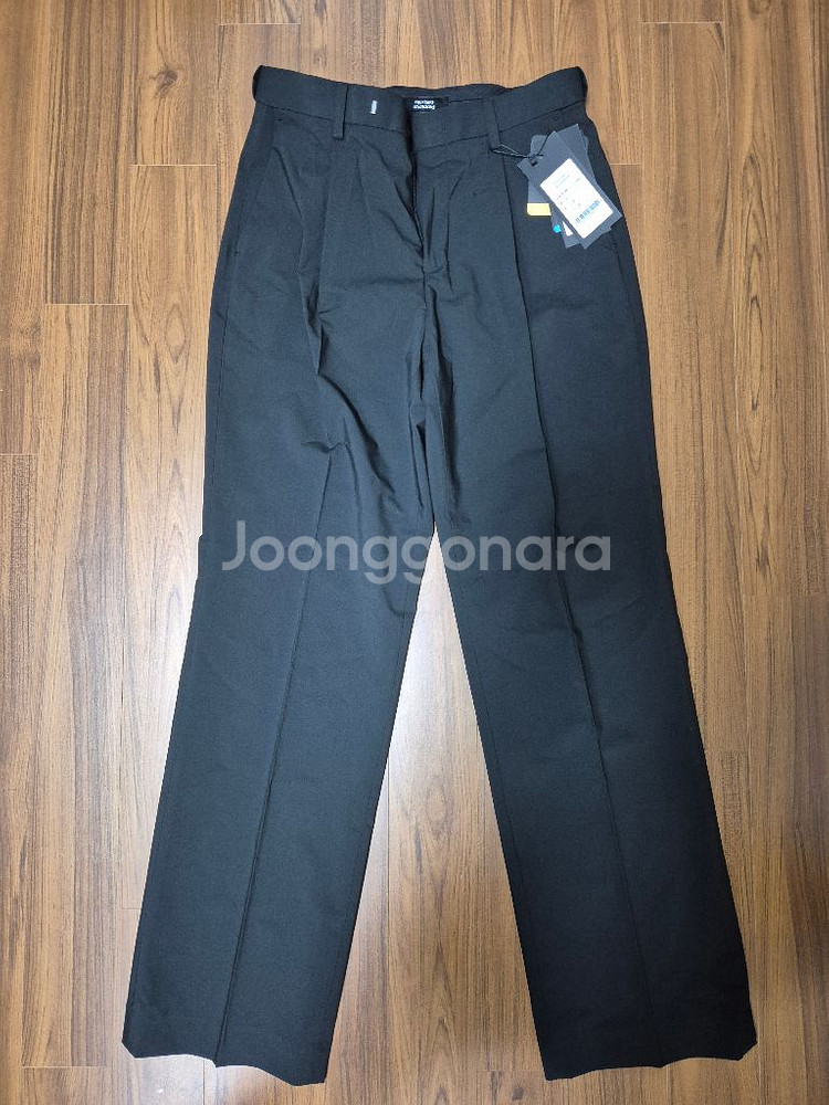 (새상품) 무신사 쿨탠다드 와이드 히든밴딩 슬랙스 블랙--0
