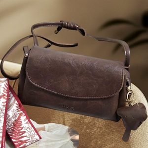 고급 PU 치유쿠 미니 크로스백 숄더백 가방 다크브라운