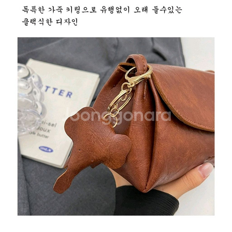 고급 PU 치유쿠 미니 크로스백 숄더백 가방 브라운--8