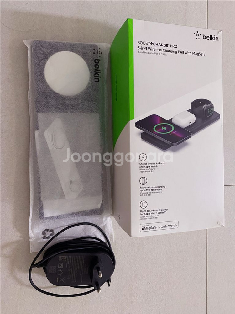 벨킨 3in1 맥세이프 충전기 패드 판매--2