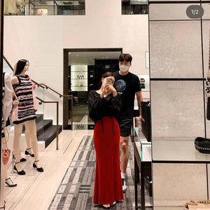 1회착용:)엔뉴엘 세트 판매(크롭후드야상+요물스커트) 이미지