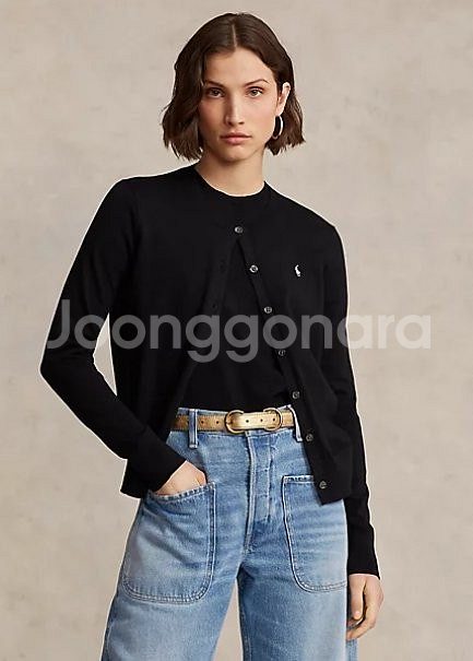 폴로 라운드 여성가디건--2