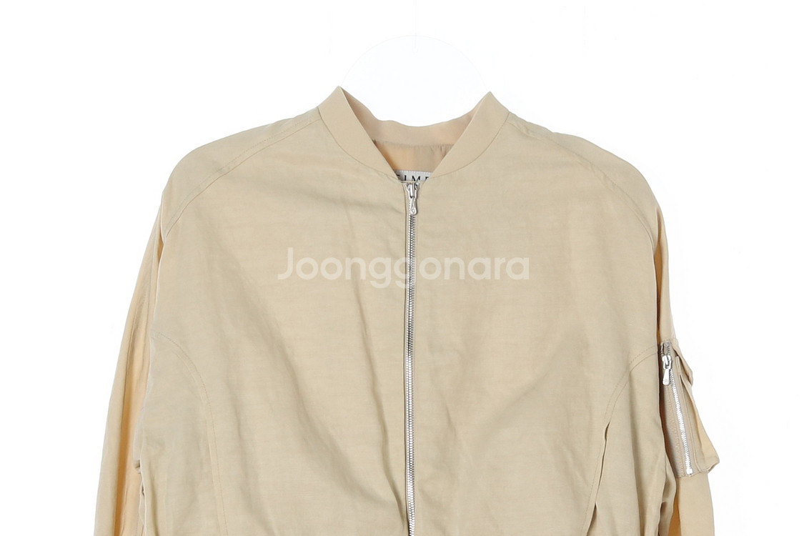 [S]타임 린넨 옐로우베이지 크롭 항공 마원 블루종 점--1