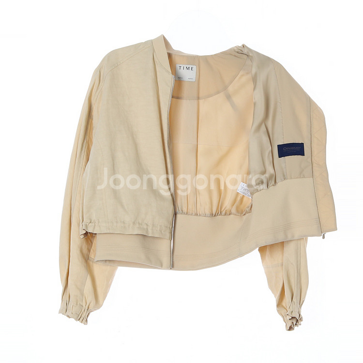 [S]타임 린넨 옐로우베이지 크롭 항공 마원 블루종 점--3