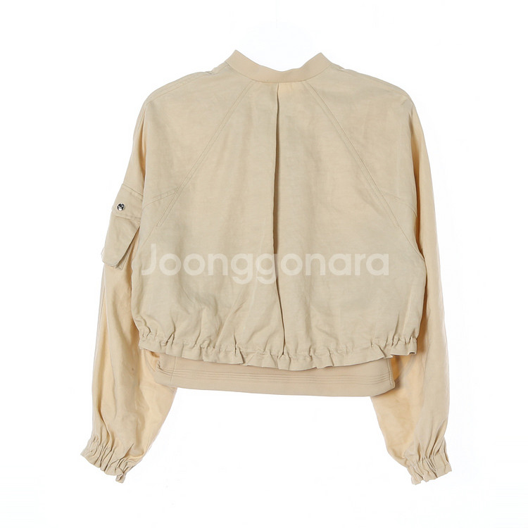 [S]타임 린넨 옐로우베이지 크롭 항공 마원 블루종 점--4