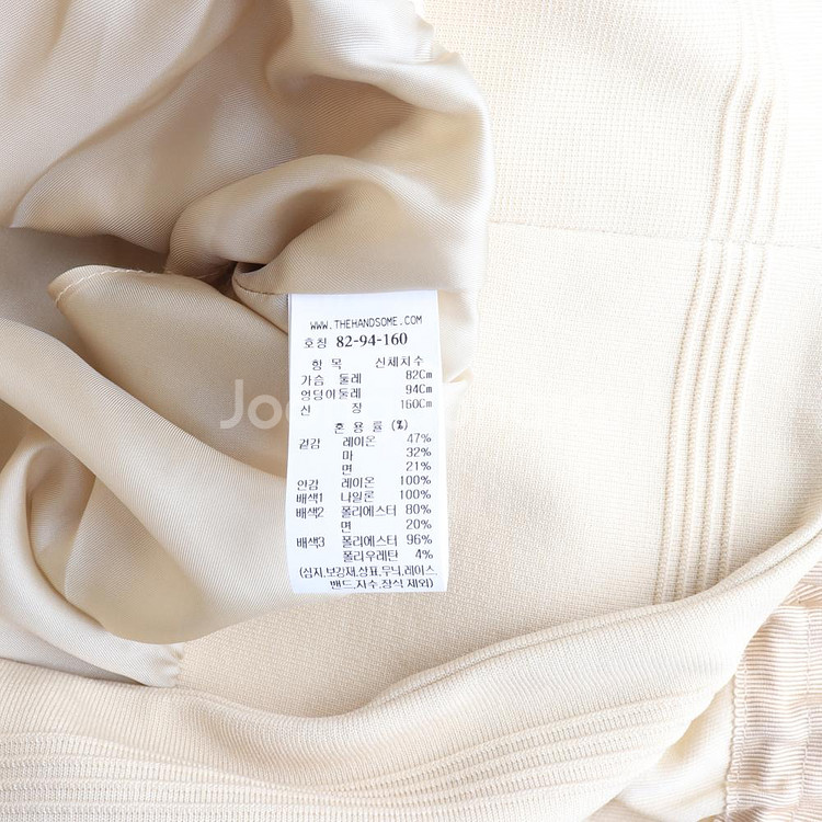 [S]타임 린넨 옐로우베이지 크롭 항공 마원 블루종 점--6