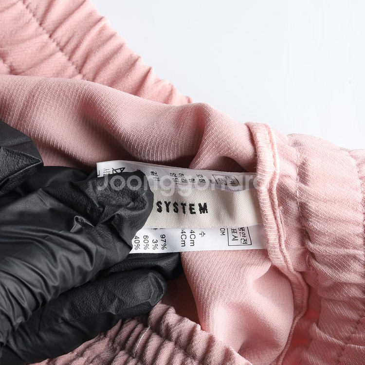 [S]시스템 핑크 와이드 밴딩 슬랙스 팬츠 바지--5