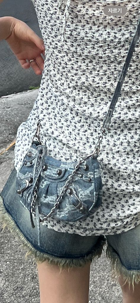 발렌시아가 르카골 미니 데님백--1