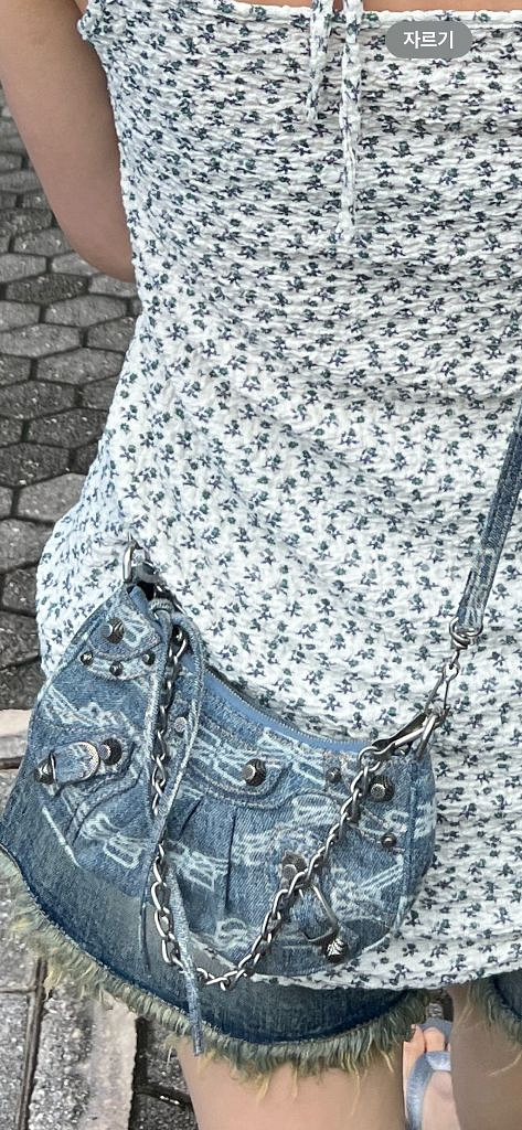 발렌시아가 르카골 미니 데님백--2