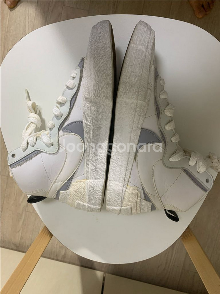 나이키 사카이 블레이저 미드 화이트 그레이(240)--4