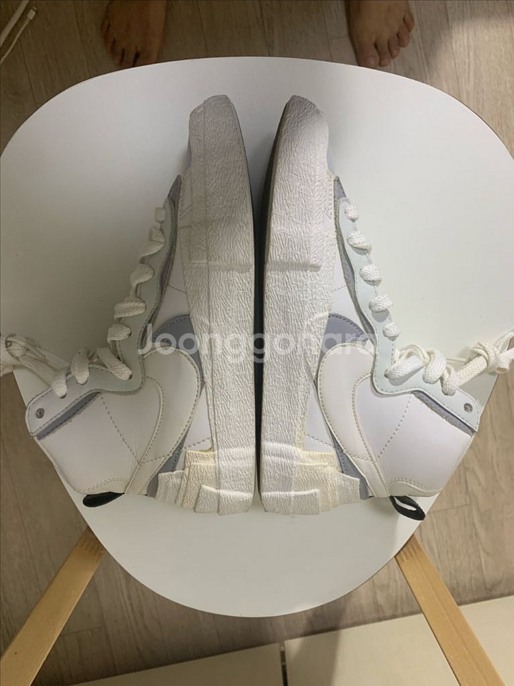 나이키 사카이 블레이저 미드 화이트 그레이(240)--5