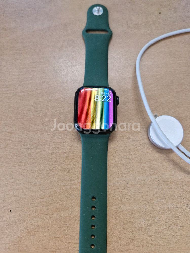 애플워치7셀룰러 그린41mm + 충전기--0