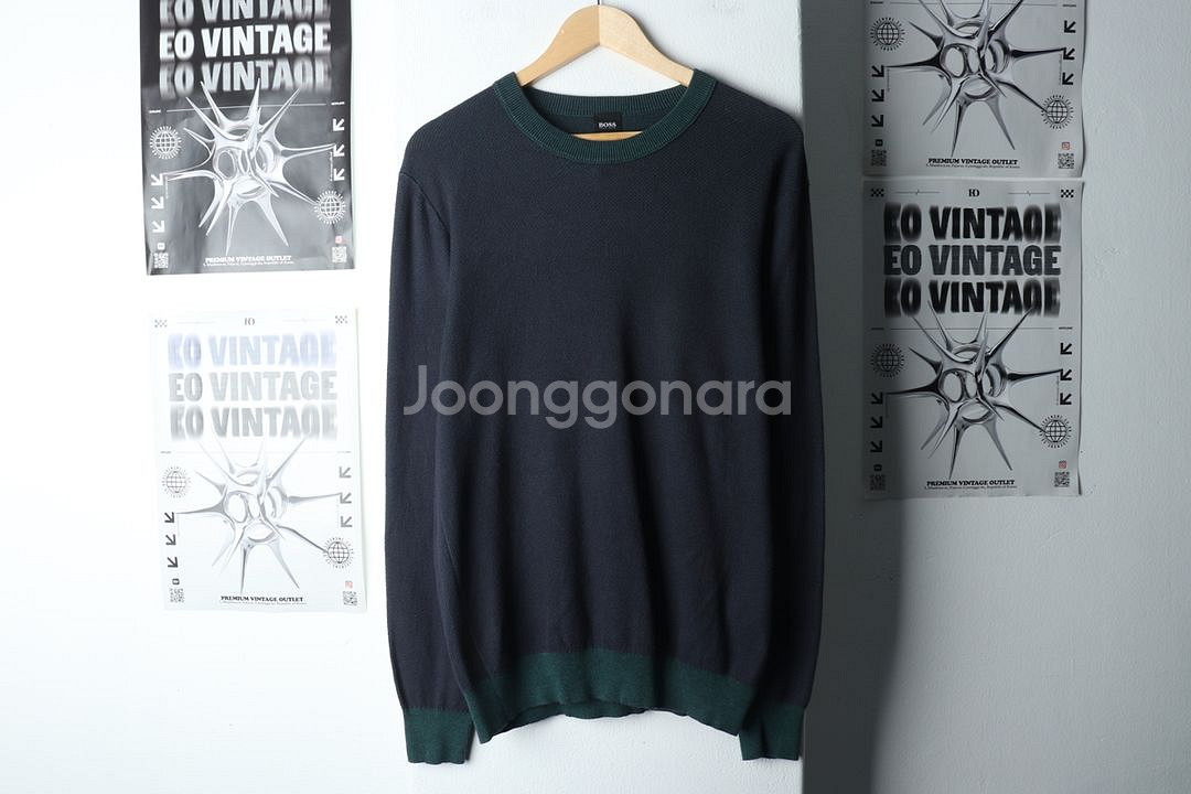 (L-XL) 휴고보스 니트 네이비 무지--1