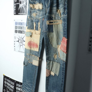 (L-XL) 커버낫 청바지 데님 패치워크 한정판