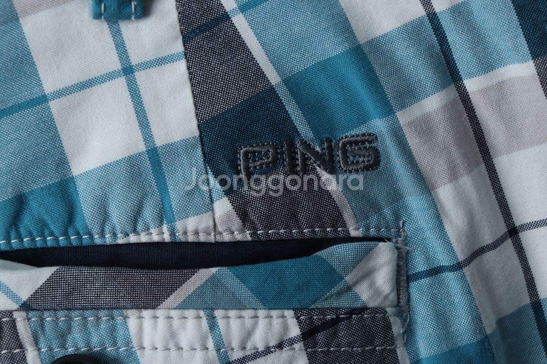 (XL) 핑 슬랙스 경량 바지 골프 체크 블루--4