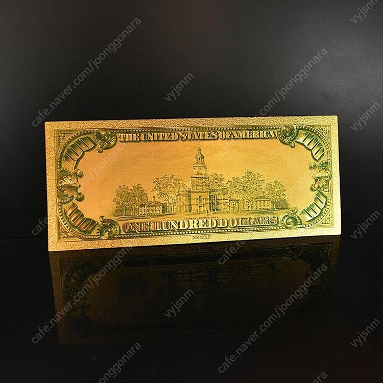 새 24K GP 골드 1928년 미국 100달러 금박 지폐 기념지폐 골드 포일 달러 소장용 장식용 행운 재물운 이미지