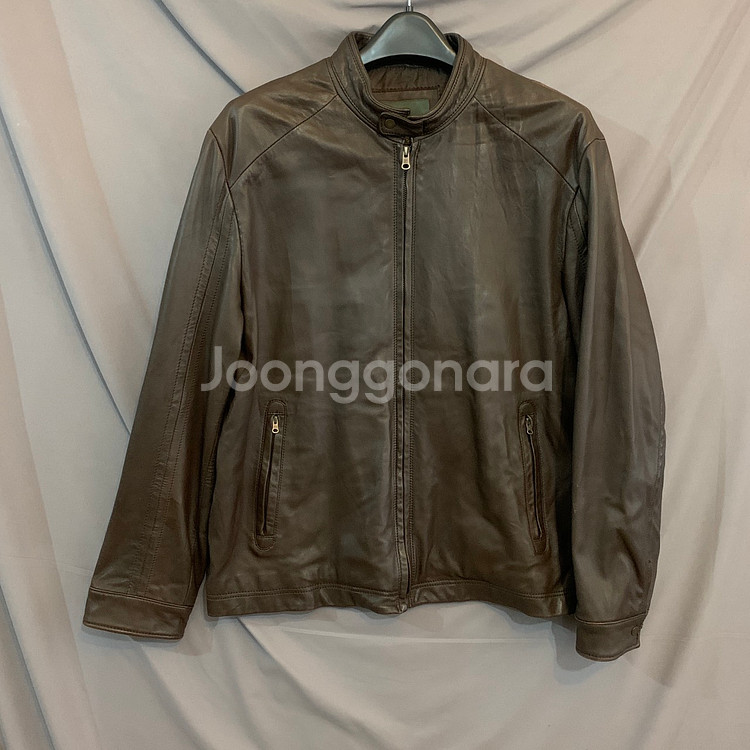 XL 헨리코튼 양가죽 빈티지 싱글 라이더 레더 자켓--0