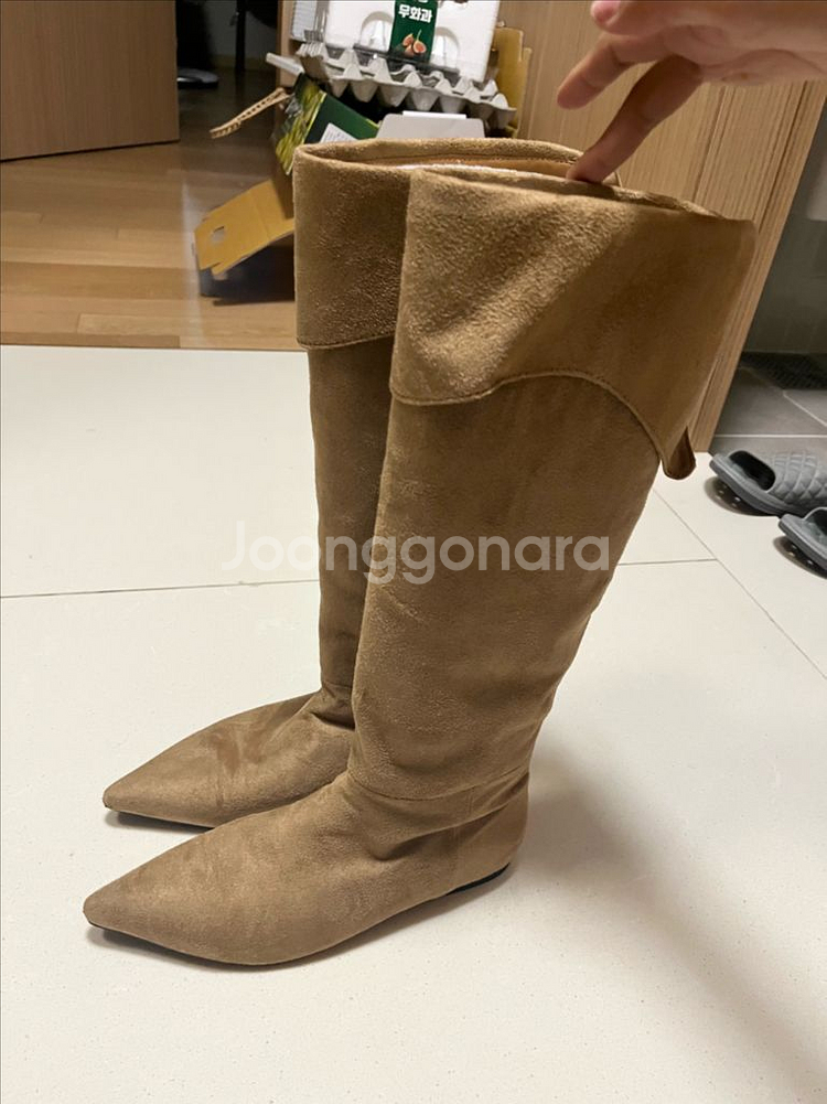 스웨이드 롱부츠--0