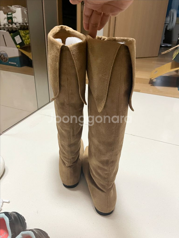 스웨이드 롱부츠--1