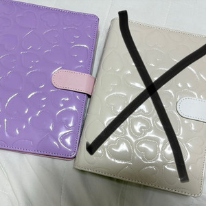 A5 어버블크러쉬 하트패턴 가죽 다이어리 포토카드 포카