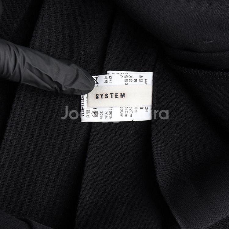 [S]시스템 울 골지니트 배색 블랙 롱 원피스--5