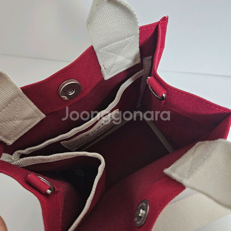 새상품 정가10만5천 마르헨제이 리키미니백레드 캔버스백--2