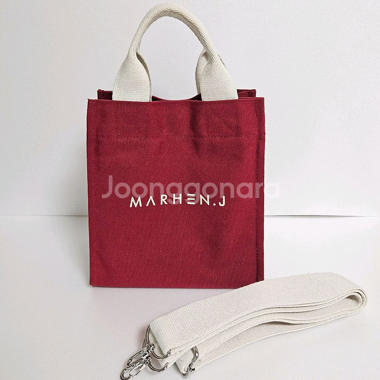 새상품 정가10만5천 마르헨제이 리키미니백레드 캔버스백--1